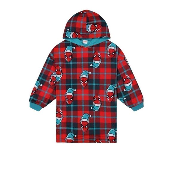 Spiderman Character Kids Oversized Hooded Pullover Robe Size L/XL - Picture 2 of 13
